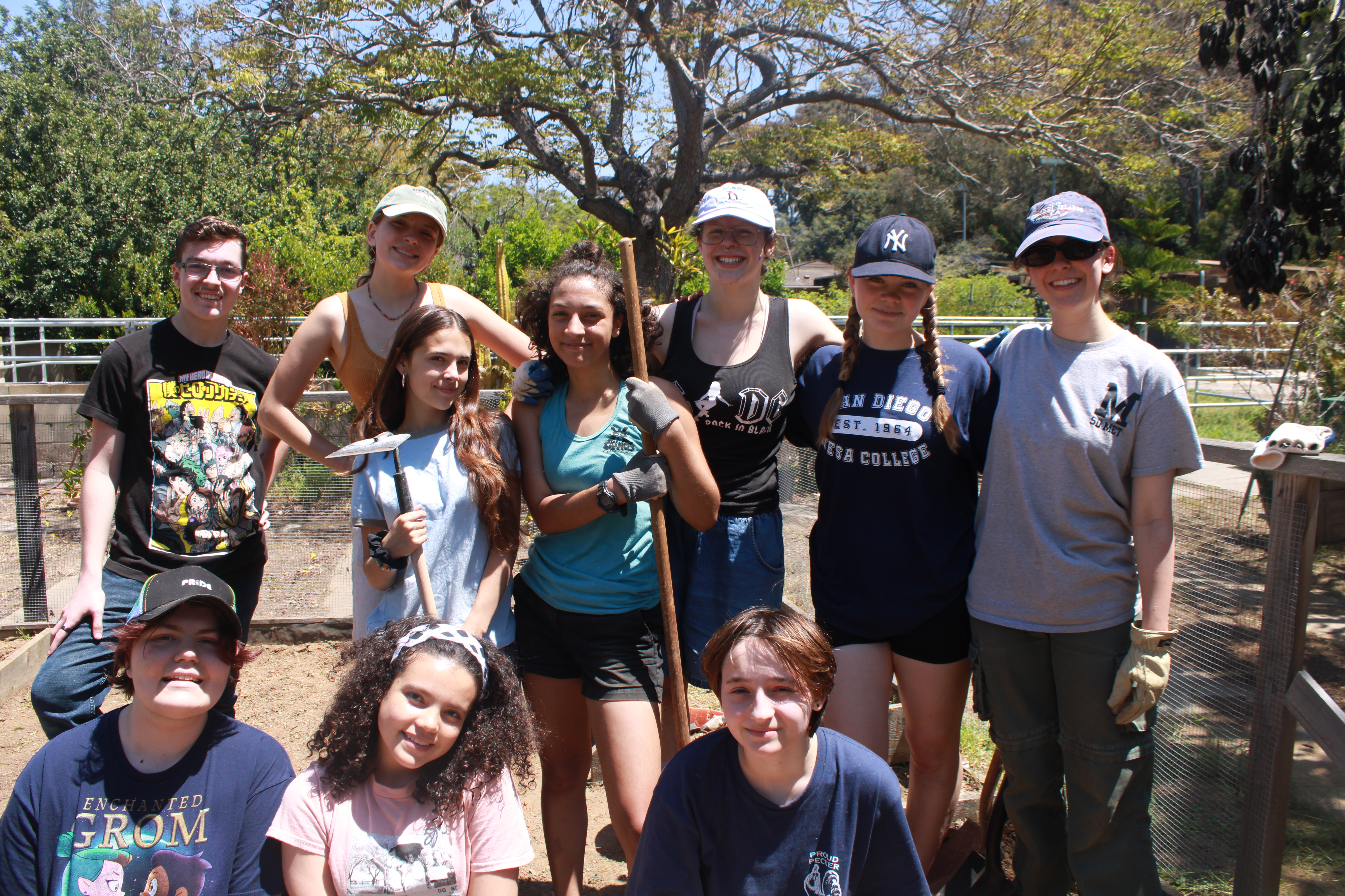 A group photo taken of a group of student helpers who worked with Aquaponics 4 Life